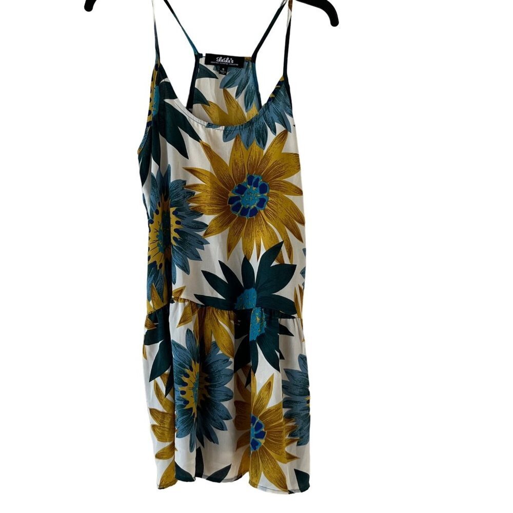 Lulu’s Garden Gandering Green Floral Print Mini Dress Spaghetti Strap Small NWT